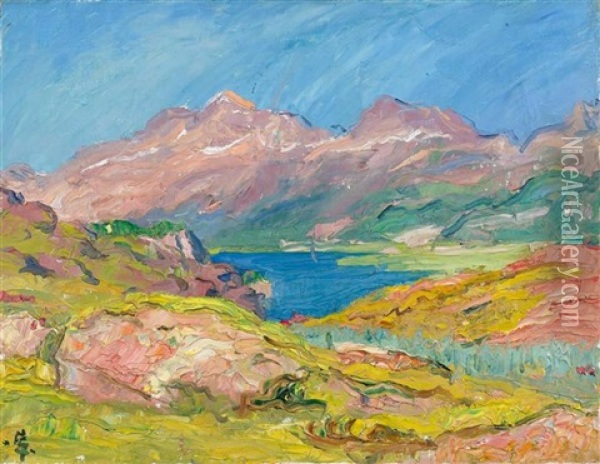 Ausblick Auf Den Silsersee Oil Painting - Giovanni Giacometti