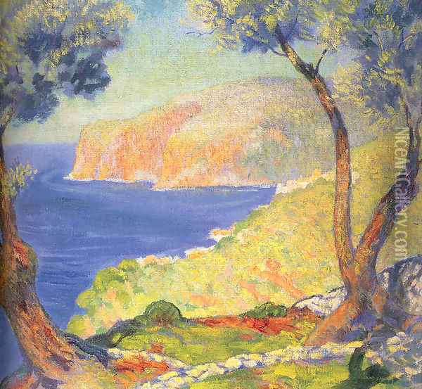 View from the Bluffs 1909 Oil Painting - Bernhard Gutmann