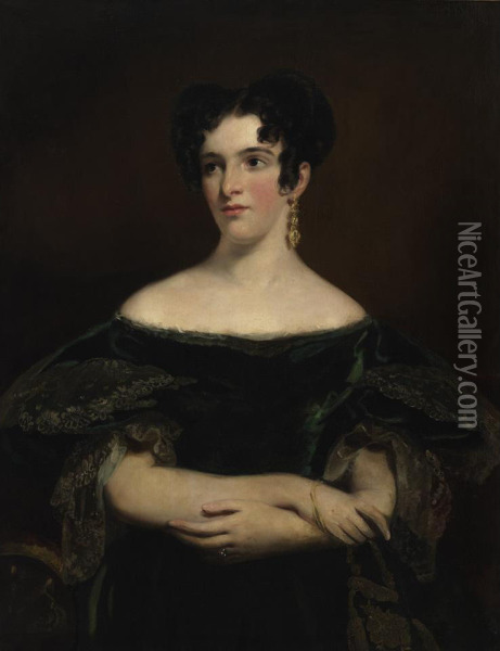 Portrait Of Miss Elizabeth Mack Oil Painting - Sir John Watson Gordon