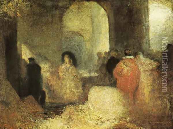 Dinner in a Great Room with Figures in Costume Oil Painting - Joseph Mallord William Turner