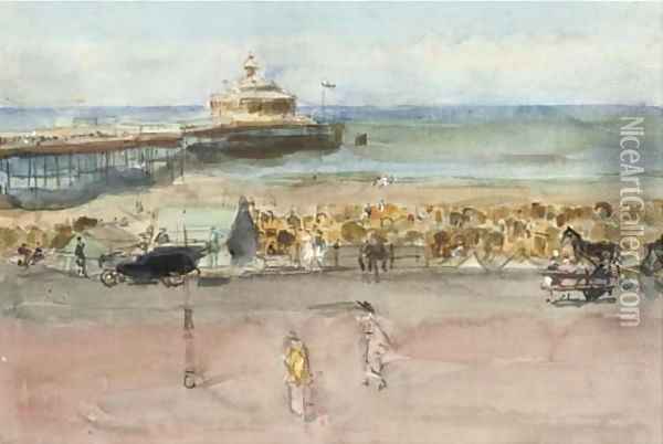A sunny day on Scheveningen boulevard Oil Painting - Isaac Israels