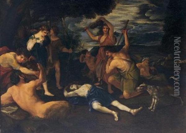 Der Tod Des Orpheus. Oil Painting - Andrea Camassei