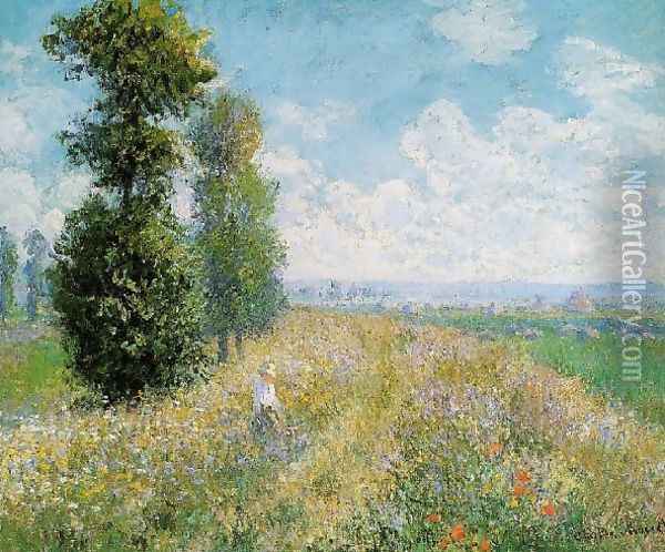 Meadow With Poplars Aka Poplars Near Argenteuil Oil Painting - Claude Oscar Monet