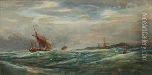 Shipping Off Thecoast Oil Painting - Richard Short