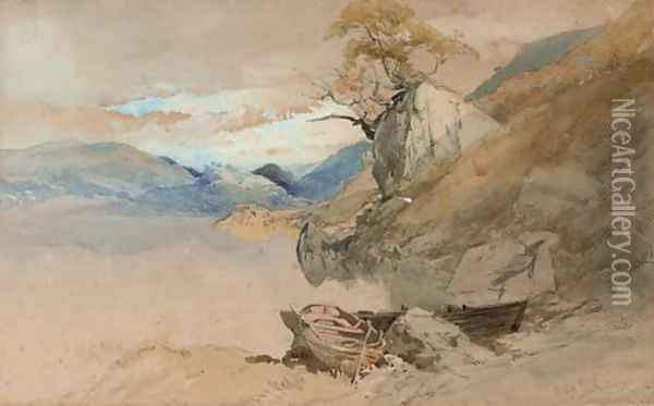 Eagle Rock, Loch Katrine Oil Painting - Thomas Miles Richardson, Jnr.