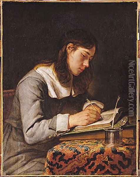 Young Man Writing Oil Painting - Joos van Craesbeeck