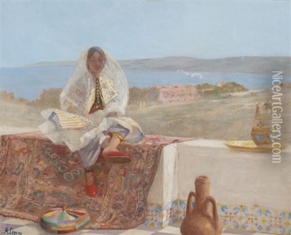 La Fiancee Juive, Tanger Oil Painting - Alphonse Legros