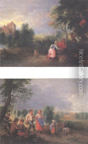 Landliche Genreszene Oil Painting - Theobald Michau