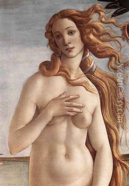 The Birth of Venus (detail 2) c. 1485 Oil Painting - Sandro Botticelli
