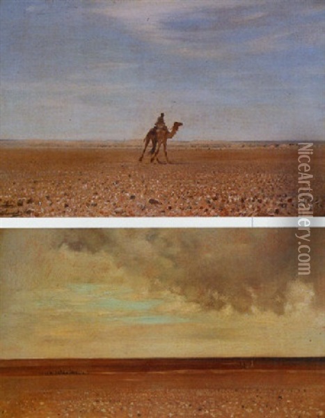 Paysage Anime Du Moyen-orient Oil Painting - Gustave Achille Guillaumet