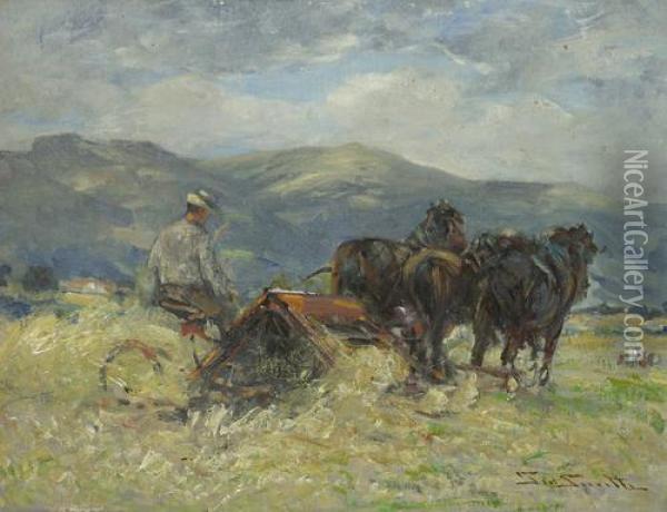 Harvesting Oil Painting - George Smith