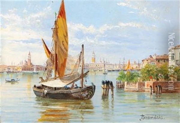 Barche De Pesche, Venezia Oil Painting - Antonietta Brandeis