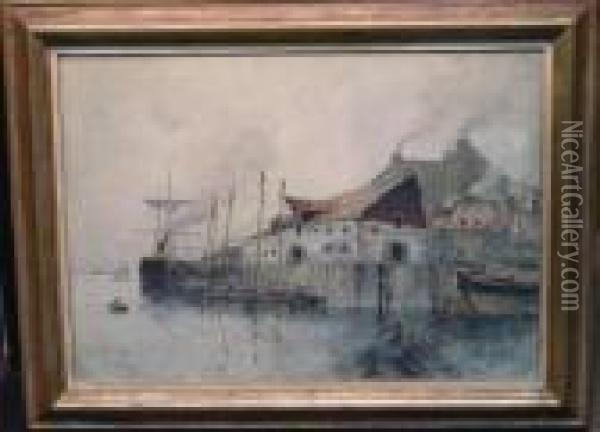 Fishing Village Oil Painting - Henry Ward Ranger