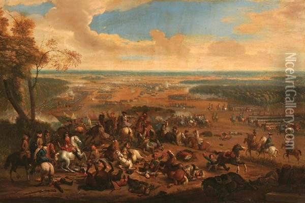 Attributed To Adam Frans Van Der Meulen , Battle Of Torino Oil Painting - Adam Frans van der Meulen