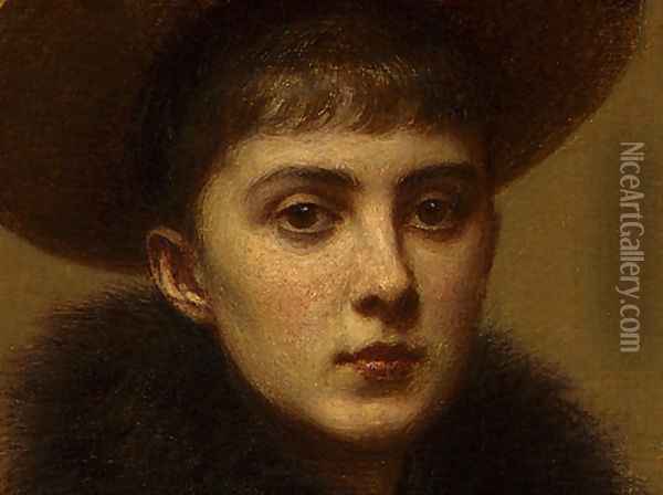 Portrait of Sonia [detail: 3] Oil Painting - Ignace Henri Jean Fantin-Latour