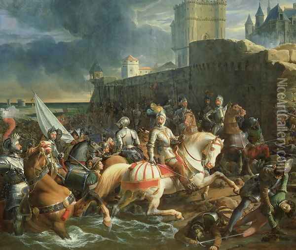The Taking of Calais by Francis, 2nd Duke of Guise 1519-63 on 9th January 1558 Oil Painting - Francois-Edouard Picot