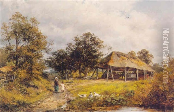 Near Worcester Oil Painting - David Bates