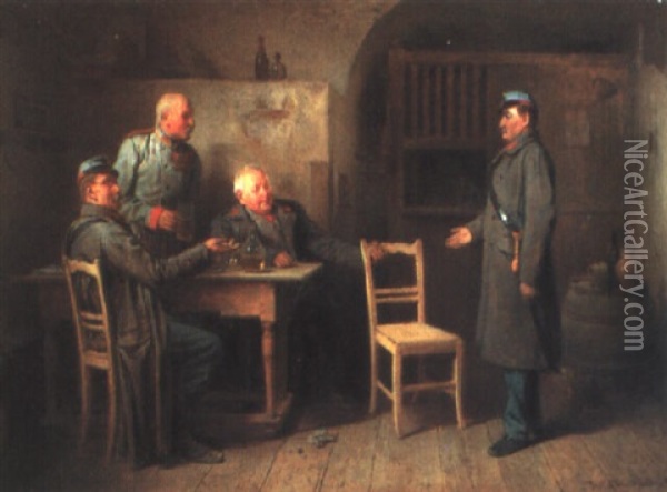 In Der Wirtstube Oil Painting - Friedrich Ritter von Malheim Friedlaender