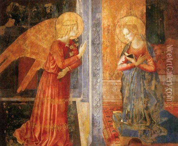 San Domenico Annunciation Oil Painting - Benozzo di Lese di Sandro Gozzoli