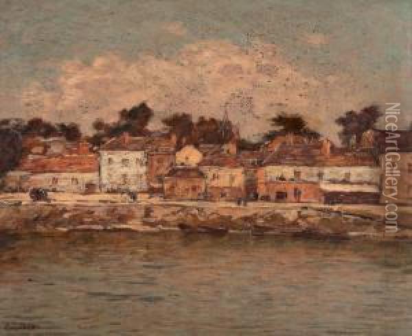 Le Port A Saint Valery Oil Painting - Louis Braquaval