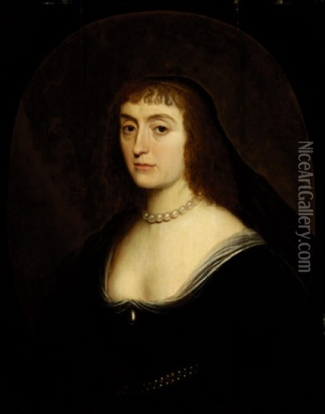 Portrait Of Elisabeth Stuart, Queen Of Bohemia Oil Painting - Gerrit Van Honthorst