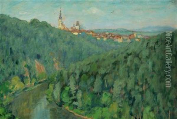 A View Of Tabor Oil Painting - Richard Lauda