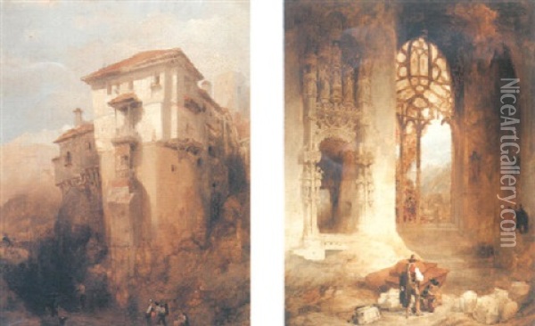 The Convent Of The Carmelites At Burgos Oil Painting - David Roberts