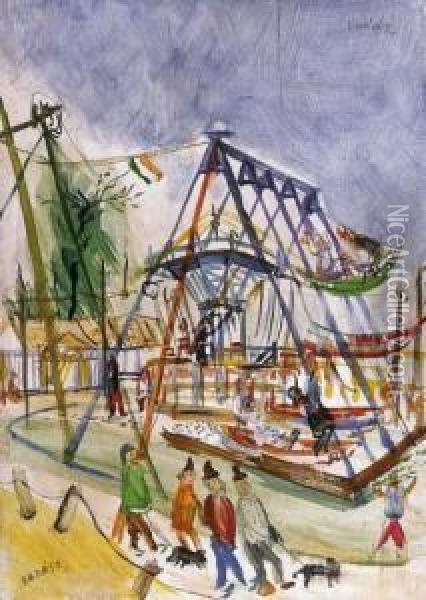 Amusement Park Oil Painting - Endre Vadasz