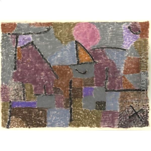 Scenerie Bei Pasch (Scenery Near Pasch) Oil Painting - Paul Klee