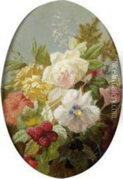 Jete De Fleurs Oil Painting - Jean-Baptiste Robie