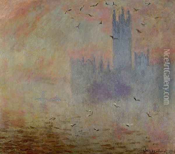 Houses of Parliament, Seagulls Oil Painting - Claude Oscar Monet