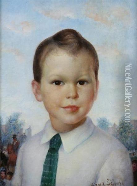 Portrait Of A Boy Oil Painting - Simkha Simkhovitch