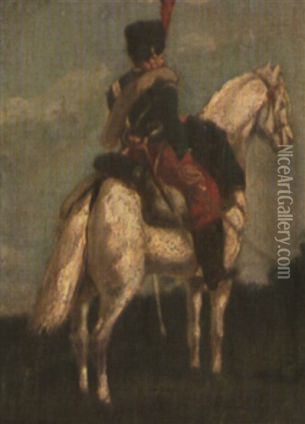 Militaire A Cheval Oil Painting - Eugene Chaperon