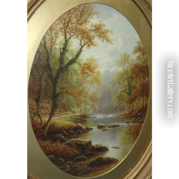 Thornton Ghyll, Ingleton (+ Helks Ghyll Nidderdale, Yorkshire; 2 Works) Oil Painting - William Mellor