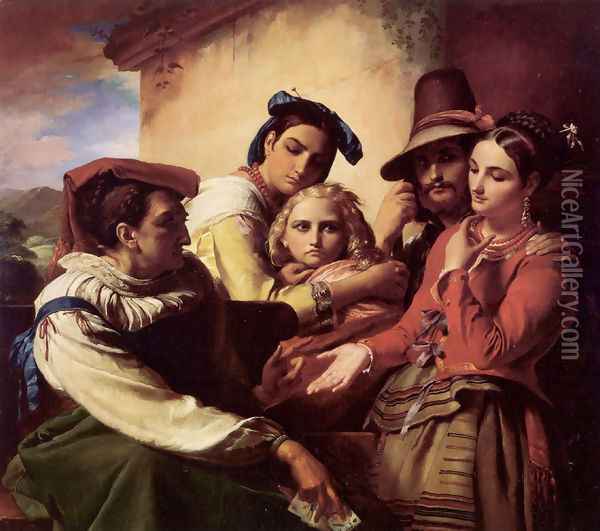 The Fortune Teller Oil Painting - Francois-Joseph Navez