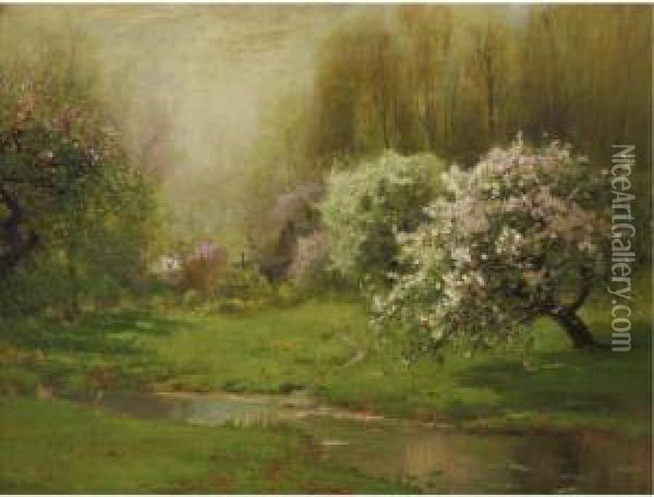 Apple Blossoms Oil Painting - Arthur Parton