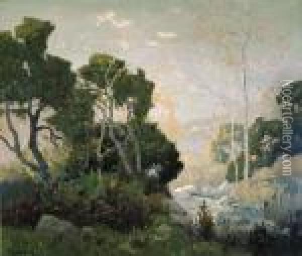 Midwinter, Santa Anita Oil Painting - Elmer Wachtel