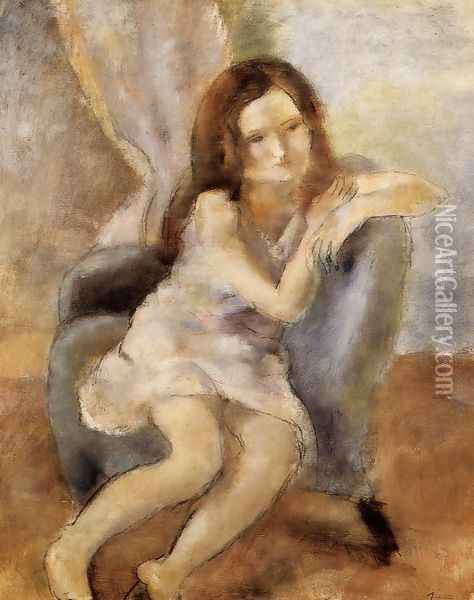 Seated Woman I Oil Painting - Jules Pascin