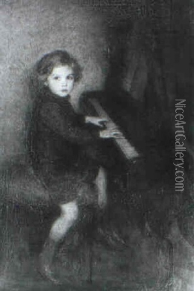 The Musician - Philip Buchel At The Piano Oil Painting - Charles A. Buchel