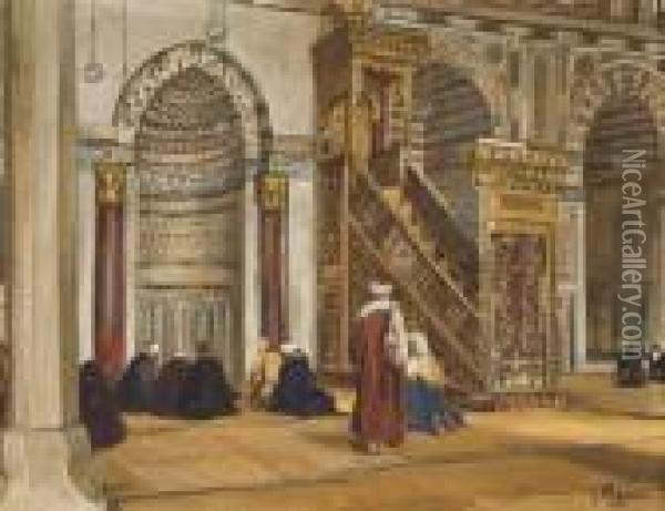 La Mosquee De Al Mu'ayyad, Le Caire Oil Painting - Georg Macco