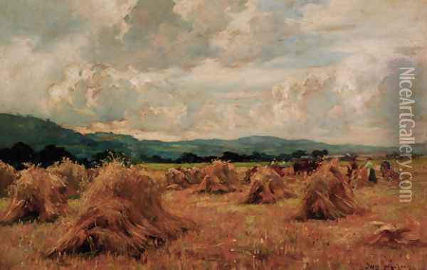 Haystacks Oil Painting - Joseph Milner
