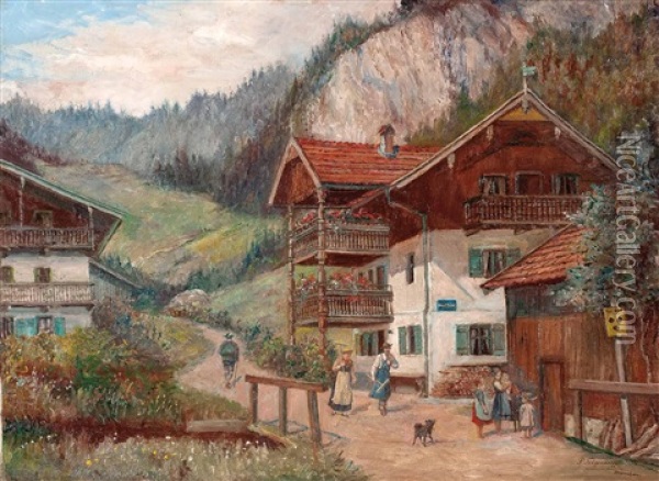 In Muhlbach Bei Oberau Oil Painting - Paul Felgentreff