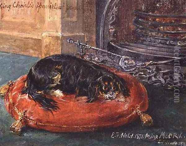 King Charles Spaniel at Rest Oil Painting - Edwin Frederick Holt