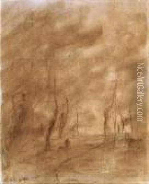 Un Chemin Sous Les Arbres Oil Painting - Jean-Baptiste-Camille Corot