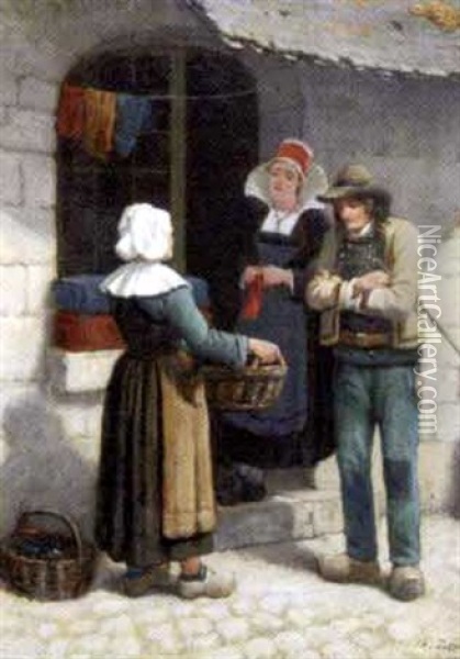 Devant La Pension Gloanec, Pont-aven Oil Painting - Charles Demory