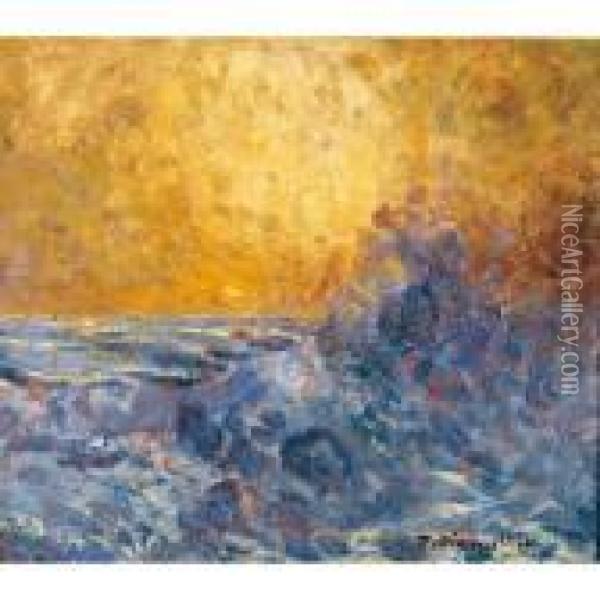 Mare Oil Painting - Plinio Nomellini