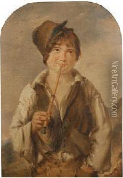 The Young Piper Oil Painting - Thomas Uwins