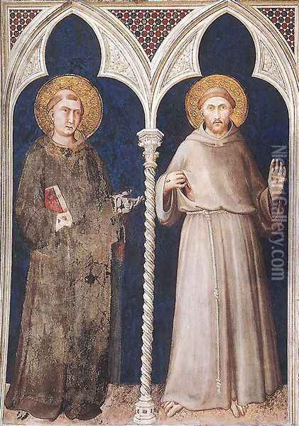St Anthony and St Francis Oil Painting - Simone Martini