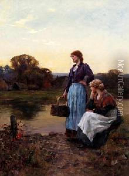 Waiting For The Ferry Oil Painting - Henry John Yeend King