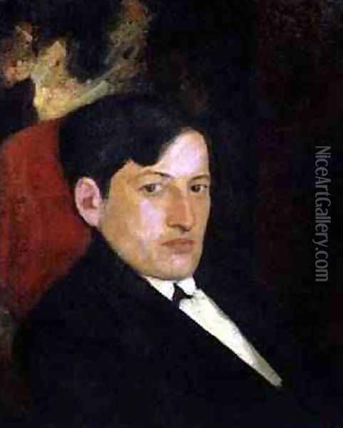 Portrait of D Shevardnadze 1921 Oil Painting - K. Magalashvili